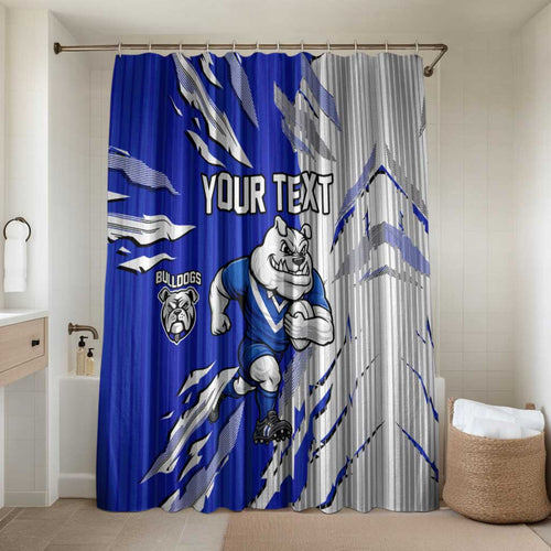 Personalized Canterbury Bulldogs Bathroom Set Dynamic Lightning Mascot Rugby Australia