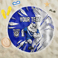 Personalized Canterbury Bulldogs Beach Blanket Dynamic Lightning Mascot Rugby Australia