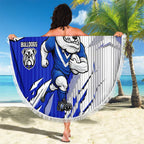 Personalized Canterbury Bulldogs Beach Blanket Dynamic Lightning Mascot Rugby Australia