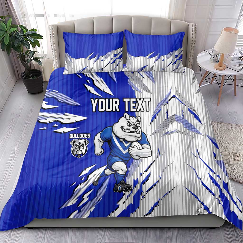 Personalized Canterbury Bulldogs Bedding Set Dynamic Lightning Mascot Rugby Australia