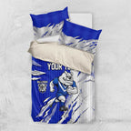 Personalized Canterbury Bulldogs Bedding Set Dynamic Lightning Mascot Rugby Australia