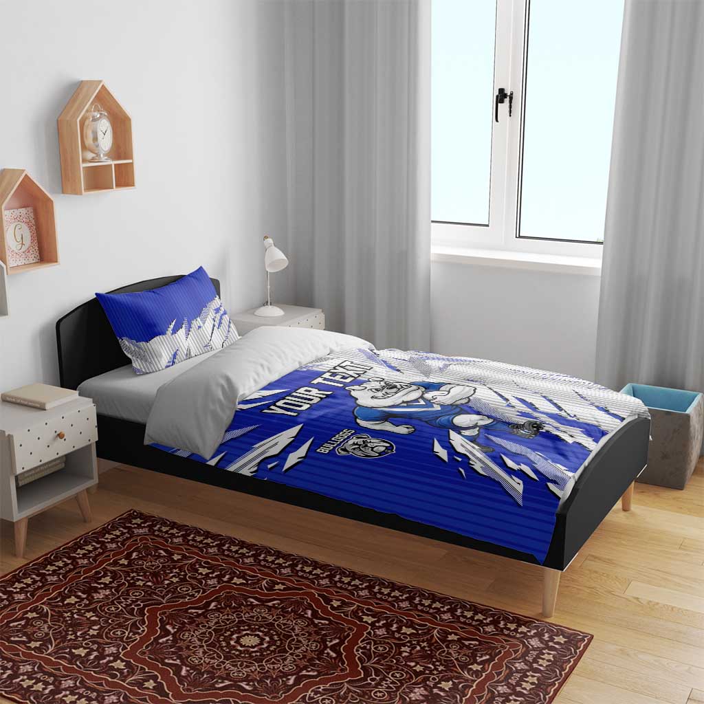Personalized Canterbury Bulldogs Bedding Set Dynamic Lightning Mascot Rugby Australia
