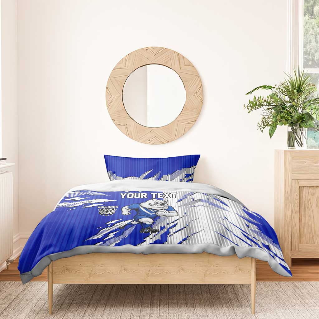 Personalized Canterbury Bulldogs Bedding Set Dynamic Lightning Mascot Rugby Australia