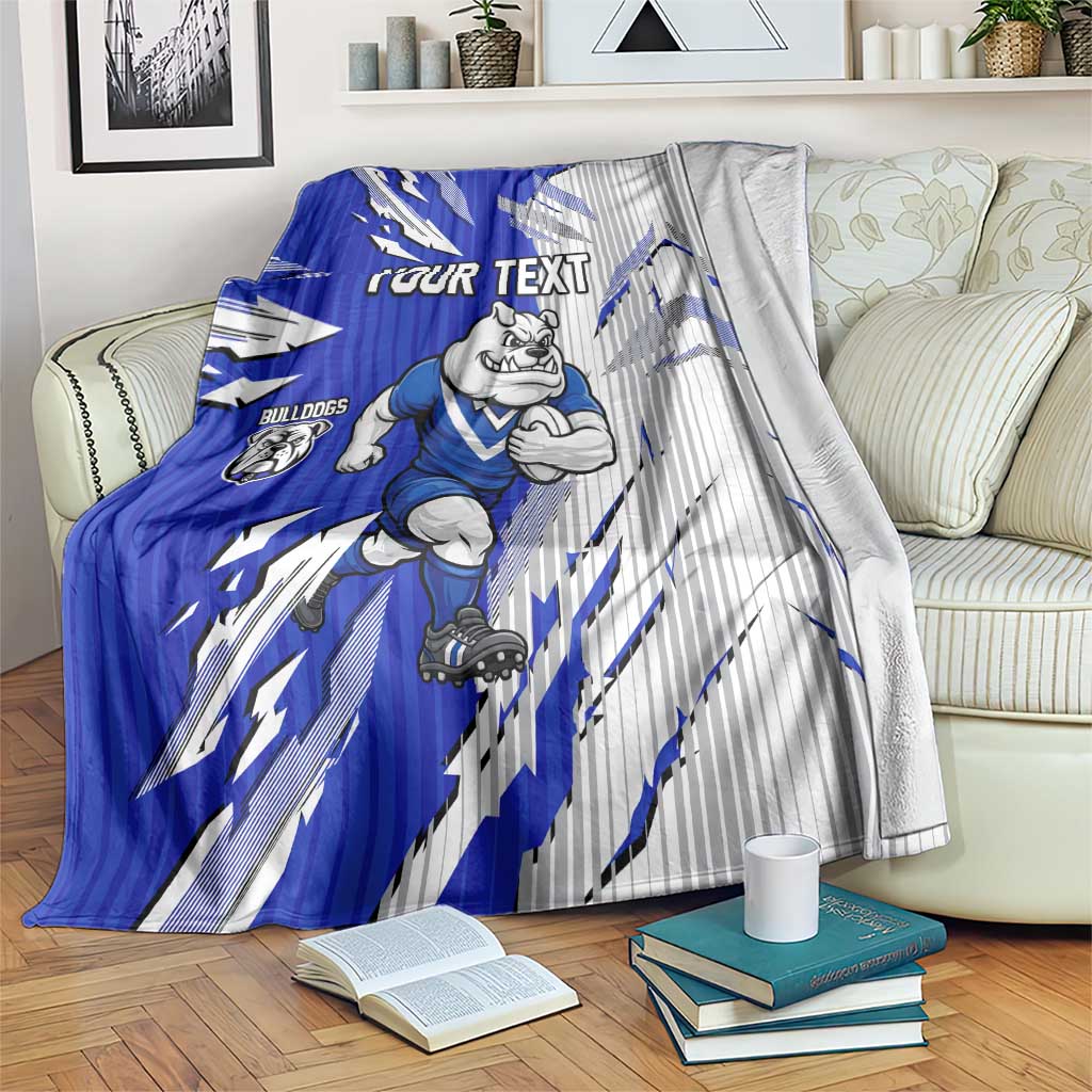 Personalized Canterbury Bulldogs Blanket Dynamic Lightning Mascot Rugby Australia