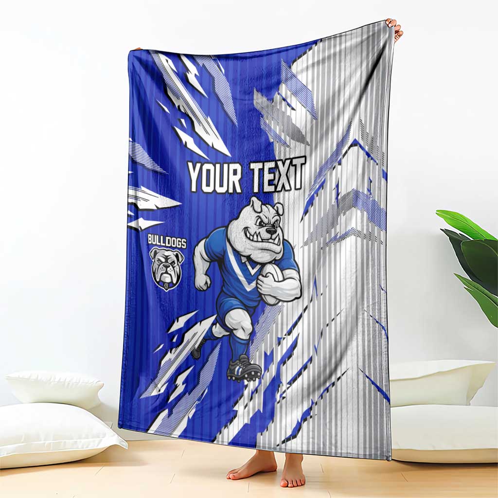Personalized Canterbury Bulldogs Blanket Dynamic Lightning Mascot Rugby Australia