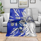 Personalized Canterbury Bulldogs Blanket Dynamic Lightning Mascot Rugby Australia