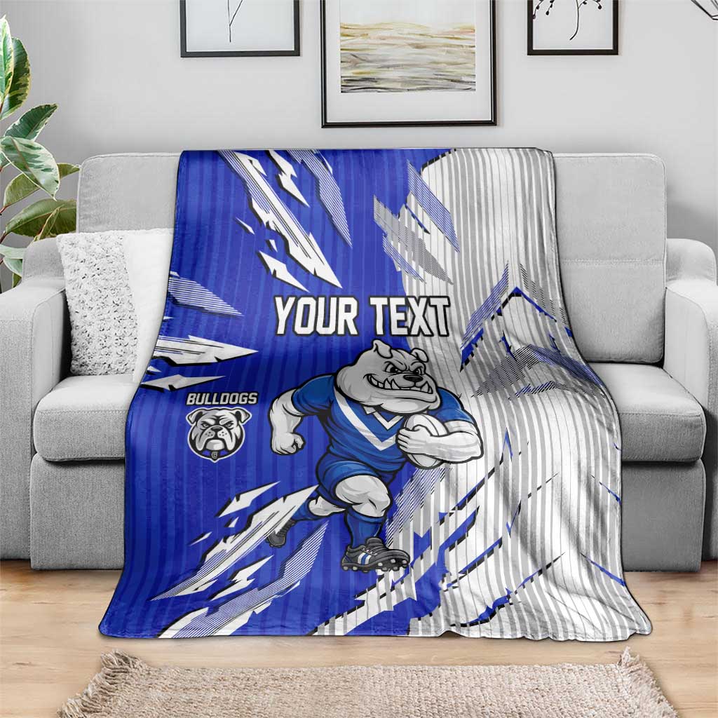 Personalized Canterbury Bulldogs Blanket Dynamic Lightning Mascot Rugby Australia