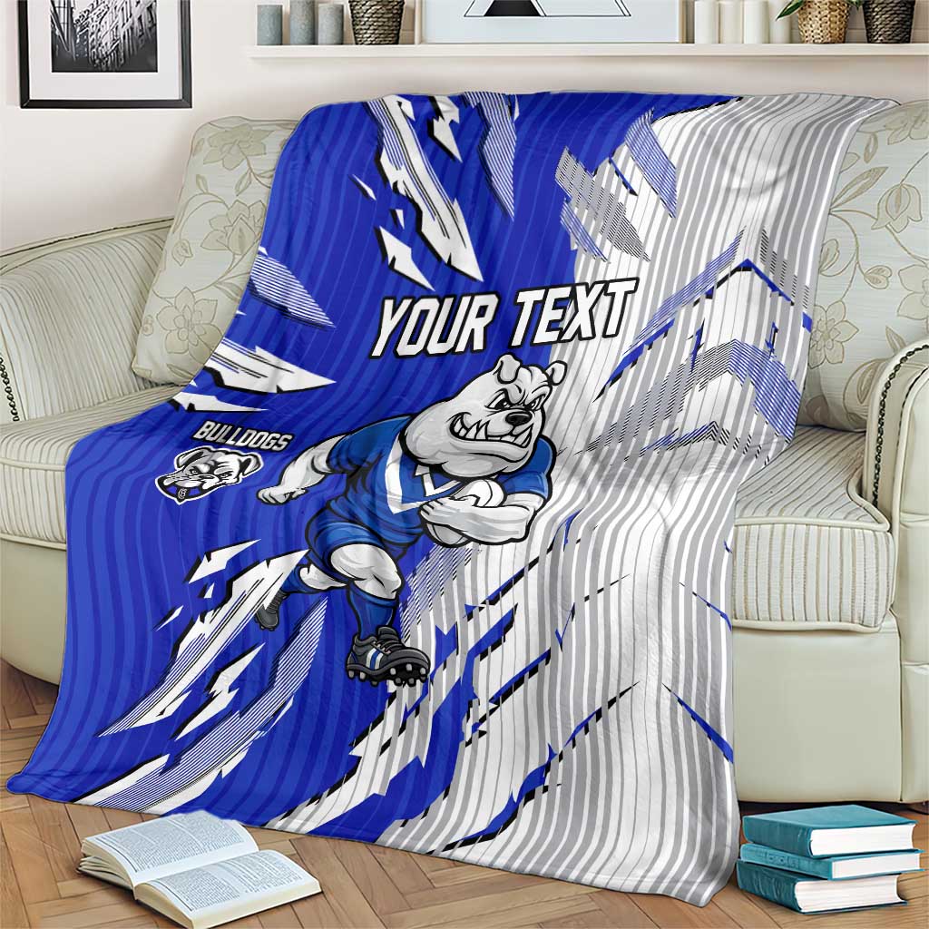 Personalized Canterbury Bulldogs Blanket Dynamic Lightning Mascot Rugby Australia