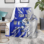Personalized Canterbury Bulldogs Blanket Dynamic Lightning Mascot Rugby Australia