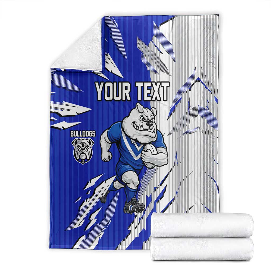 Personalized Canterbury Bulldogs Blanket Dynamic Lightning Mascot Rugby Australia