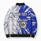 Personalized Canterbury Bulldogs Bomber Puffer Jacket Dynamic Lightning Mascot Rugby Australia