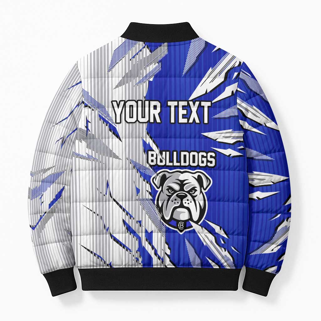 Personalized Canterbury Bulldogs Bomber Puffer Jacket Dynamic Lightning Mascot Rugby Australia
