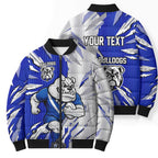 Personalized Canterbury Bulldogs Bomber Puffer Jacket Dynamic Lightning Mascot Rugby Australia