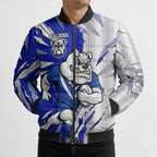 Personalized Canterbury Bulldogs Bomber Puffer Jacket Dynamic Lightning Mascot Rugby Australia