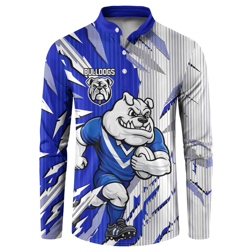 Personalized Canterbury Bulldogs Button Sweatshirt Dynamic Lightning Mascot Rugby Australia