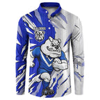 Personalized Canterbury Bulldogs Button Sweatshirt Dynamic Lightning Mascot Rugby Australia