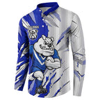 Personalized Canterbury Bulldogs Button Sweatshirt Dynamic Lightning Mascot Rugby Australia