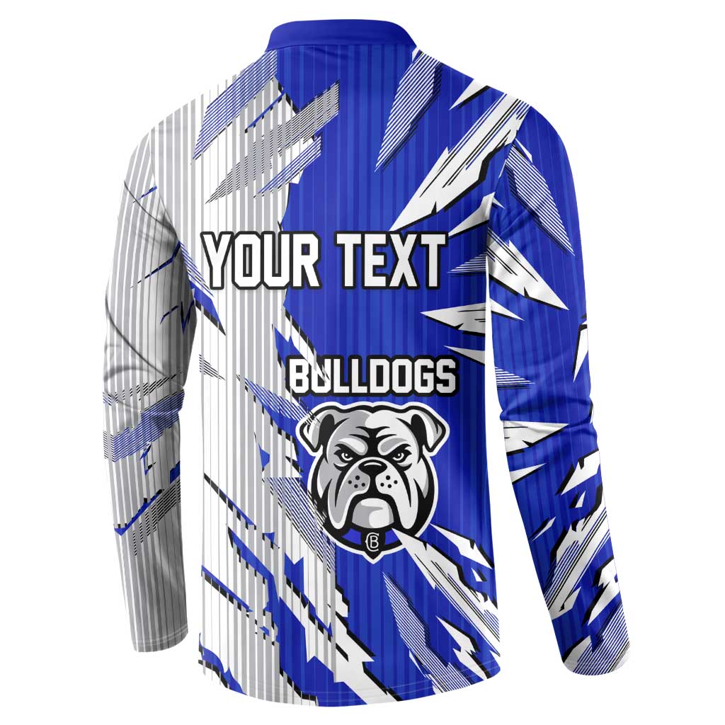 Personalized Canterbury Bulldogs Button Sweatshirt Dynamic Lightning Mascot Rugby Australia
