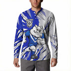 Personalized Canterbury Bulldogs Button Sweatshirt Dynamic Lightning Mascot Rugby Australia