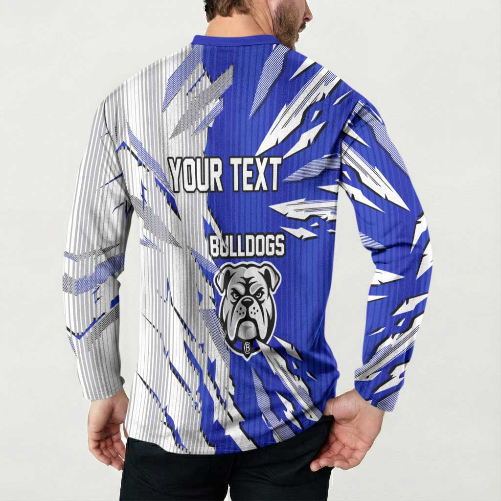 Personalized Canterbury Bulldogs Button Sweatshirt Dynamic Lightning Mascot Rugby Australia
