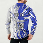 Personalized Canterbury Bulldogs Button Sweatshirt Dynamic Lightning Mascot Rugby Australia
