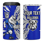 Personalized Canterbury Bulldogs 4 in 1 Can Cooler Tumbler Dynamic Lightning Mascot Rugby Australia