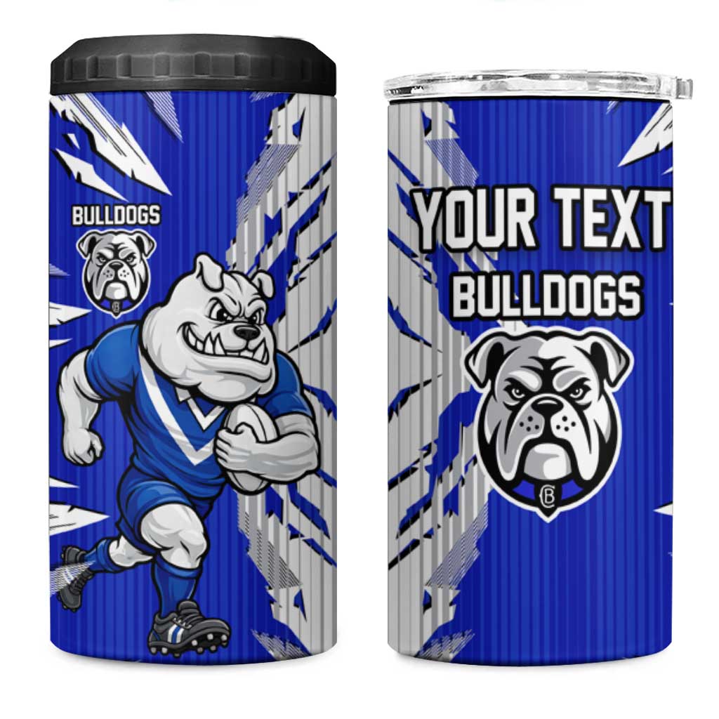Personalized Canterbury Bulldogs 4 in 1 Can Cooler Tumbler Dynamic Lightning Mascot Rugby Australia