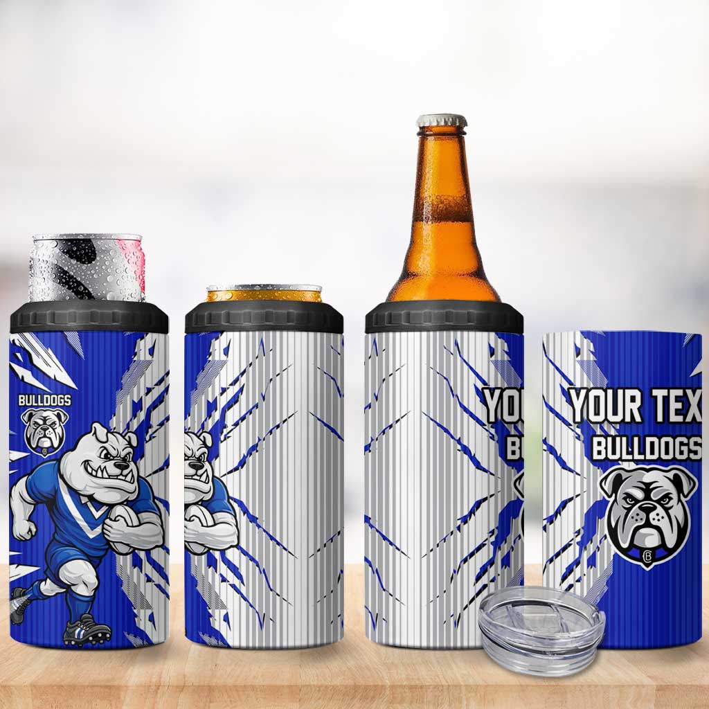 Personalized Canterbury Bulldogs 4 in 1 Can Cooler Tumbler Dynamic Lightning Mascot Rugby Australia