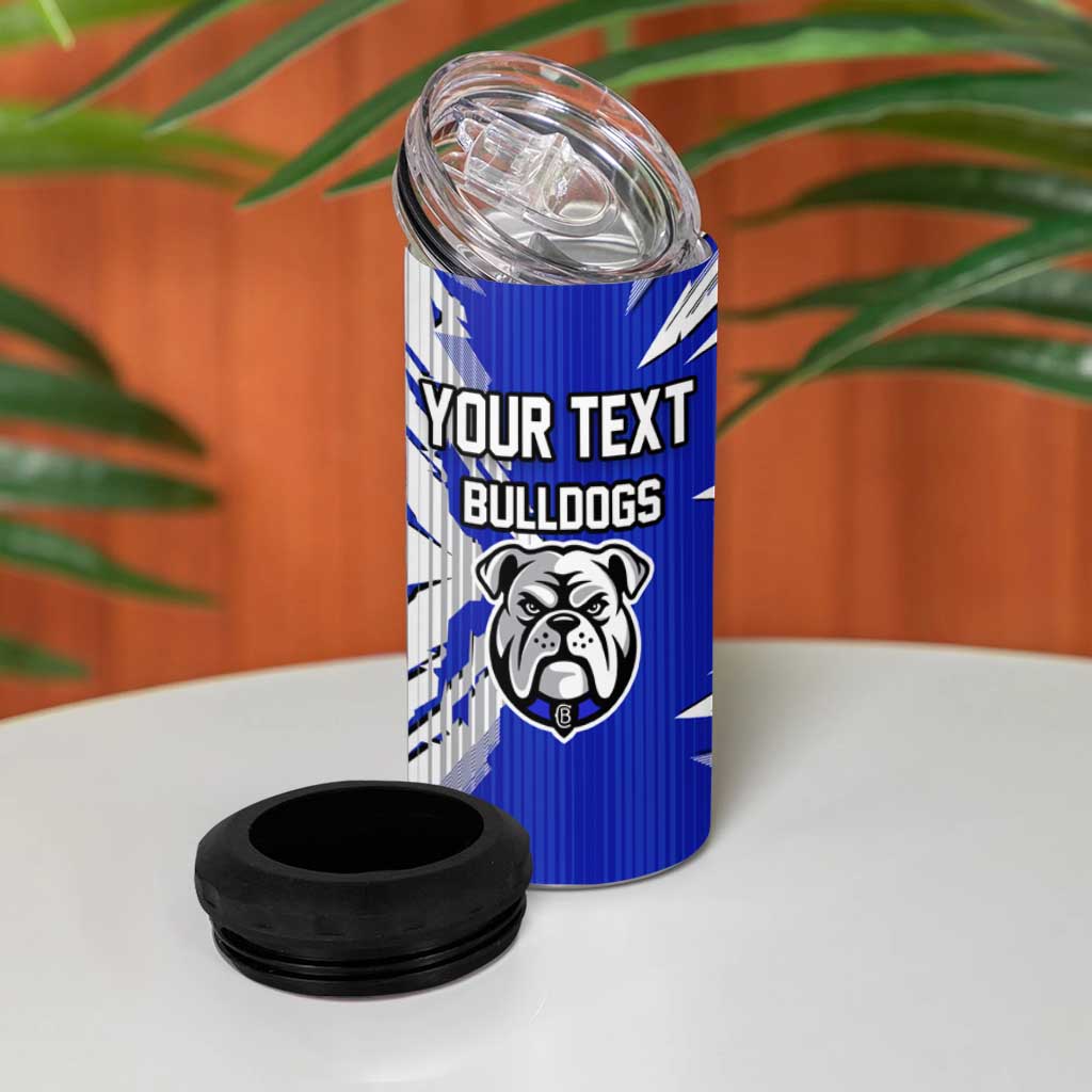 Personalized Canterbury Bulldogs 4 in 1 Can Cooler Tumbler Dynamic Lightning Mascot Rugby Australia