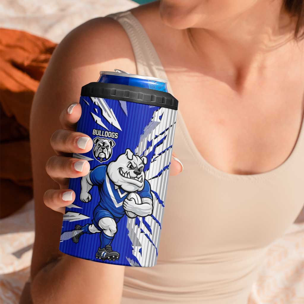 Personalized Canterbury Bulldogs 4 in 1 Can Cooler Tumbler Dynamic Lightning Mascot Rugby Australia