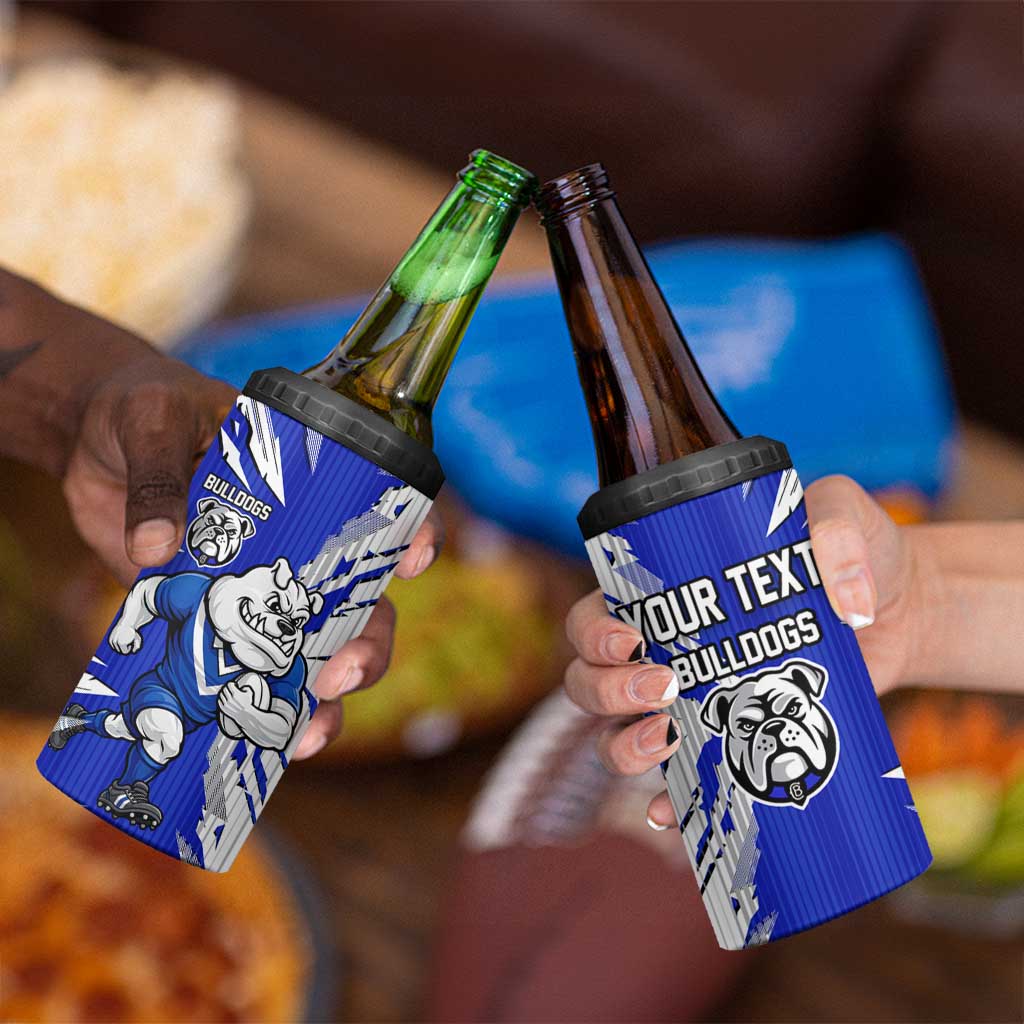 Personalized Canterbury Bulldogs 4 in 1 Can Cooler Tumbler Dynamic Lightning Mascot Rugby Australia