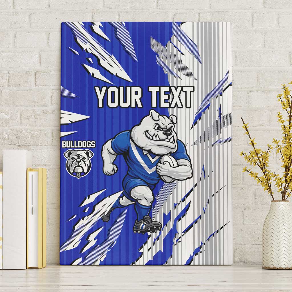 Personalized Canterbury Bulldogs Canvas Wall Art Dynamic Lightning Mascot Rugby Australia