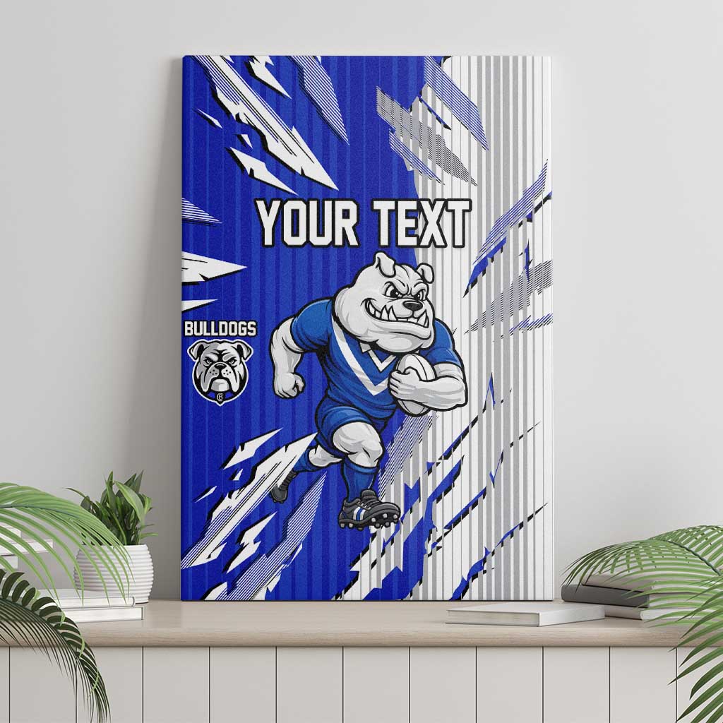 Personalized Canterbury Bulldogs Canvas Wall Art Dynamic Lightning Mascot Rugby Australia