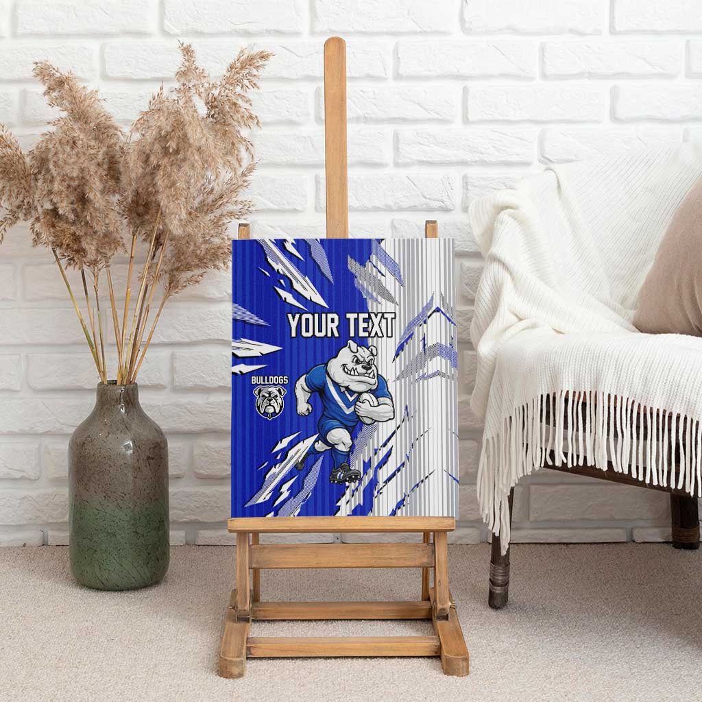 Personalized Canterbury Bulldogs Canvas Wall Art Dynamic Lightning Mascot Rugby Australia