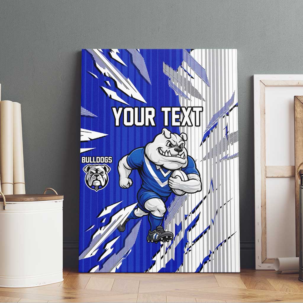 Personalized Canterbury Bulldogs Canvas Wall Art Dynamic Lightning Mascot Rugby Australia