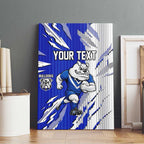 Personalized Canterbury Bulldogs Canvas Wall Art Dynamic Lightning Mascot Rugby Australia