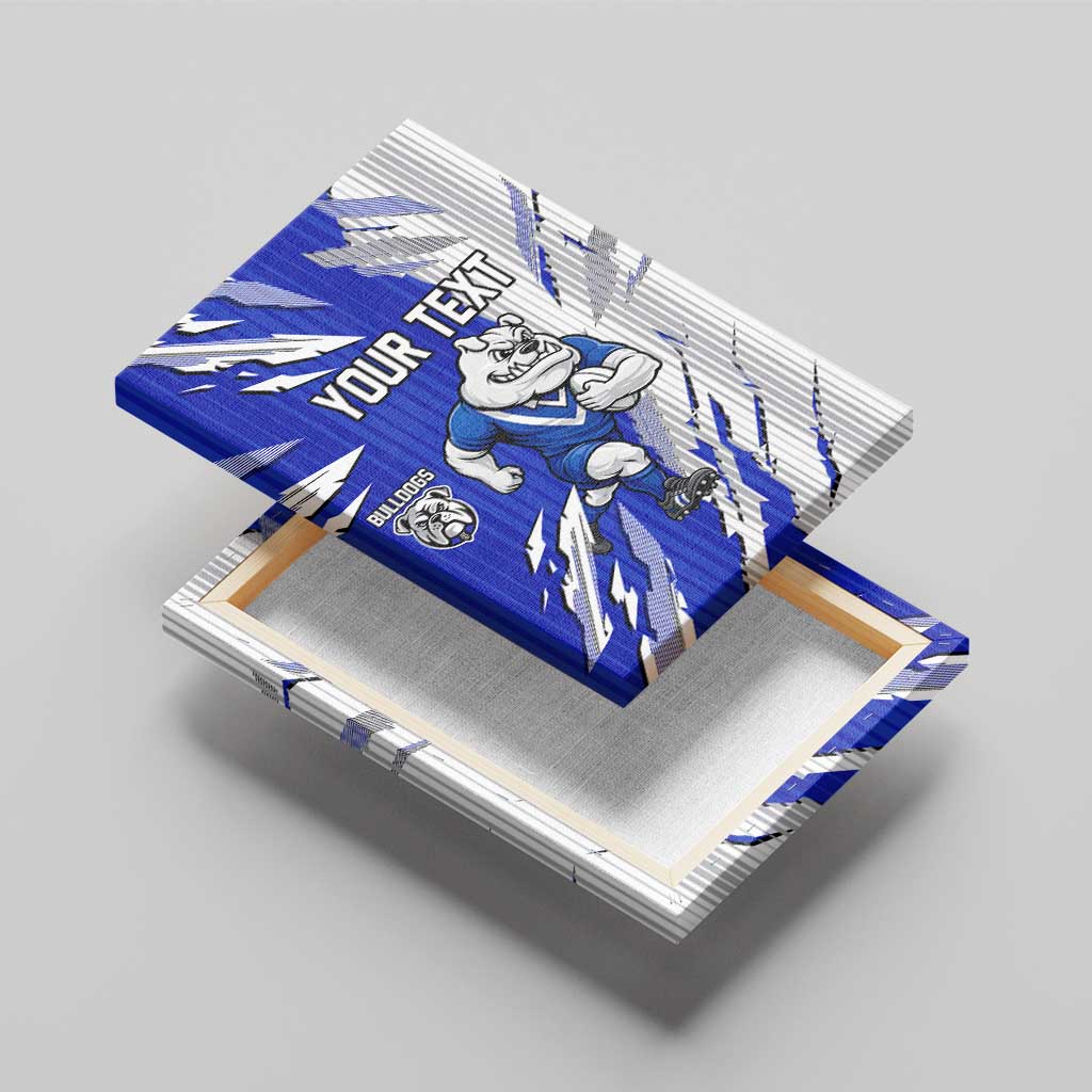 Personalized Canterbury Bulldogs Canvas Wall Art Dynamic Lightning Mascot Rugby Australia