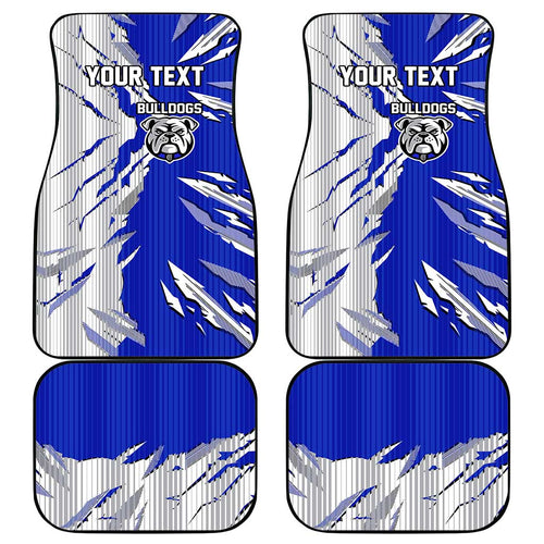 Personalized Canterbury Bulldogs Car Mats Dynamic Lightning Mascot Rugby Australia