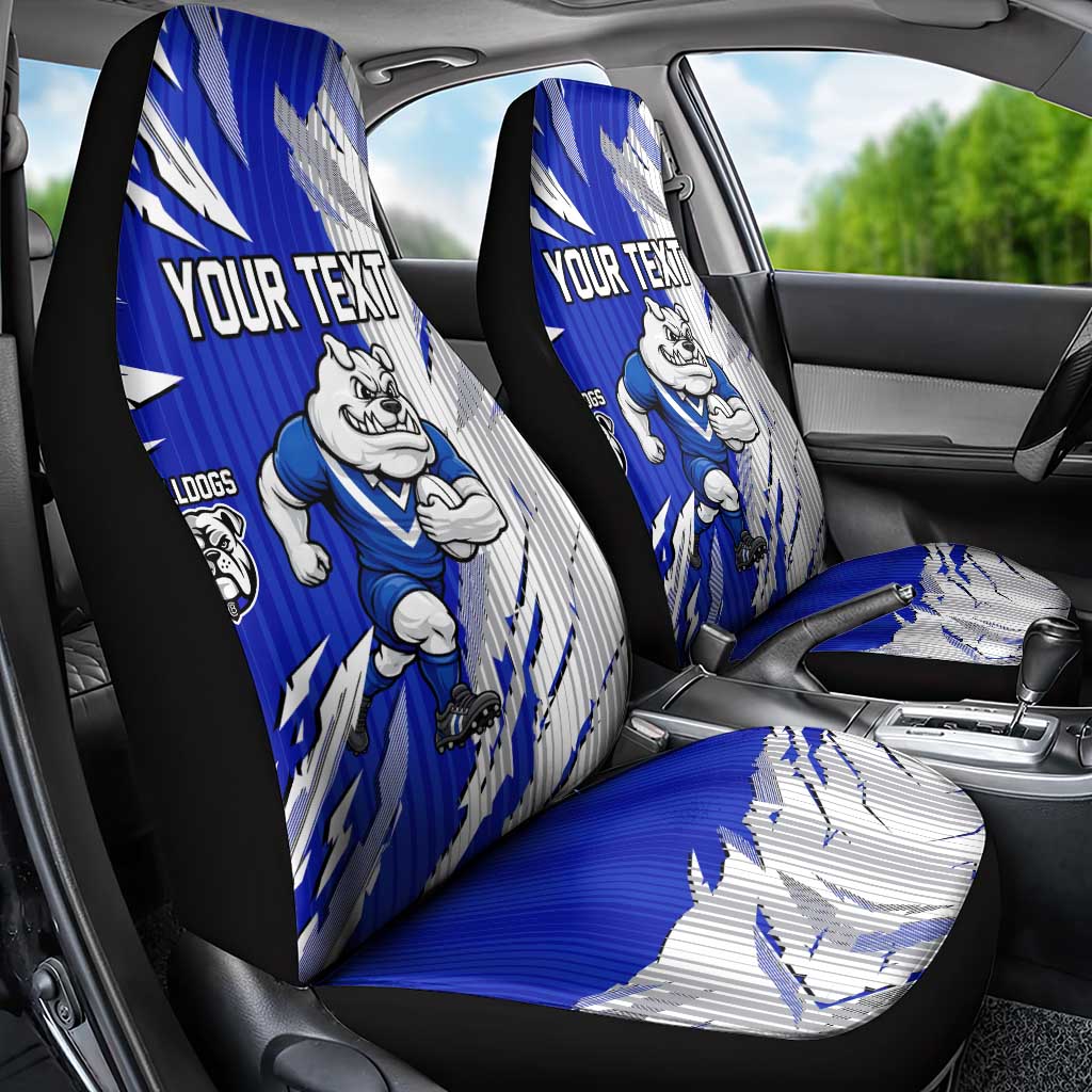 Personalized Canterbury Bulldogs Car Seat Cover Dynamic Lightning Mascot Rugby Australia