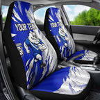 Personalized Canterbury Bulldogs Car Seat Cover Dynamic Lightning Mascot Rugby Australia