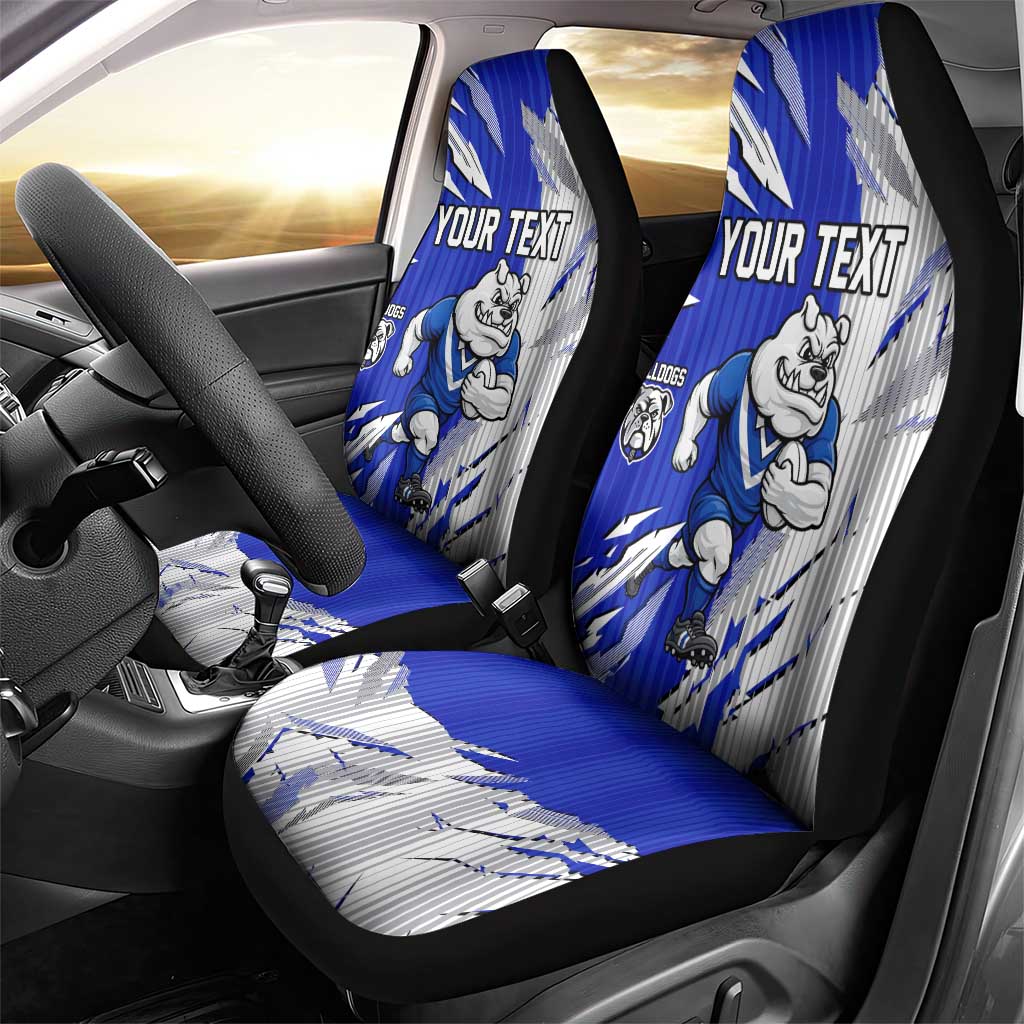 Personalized Canterbury Bulldogs Car Seat Cover Dynamic Lightning Mascot Rugby Australia