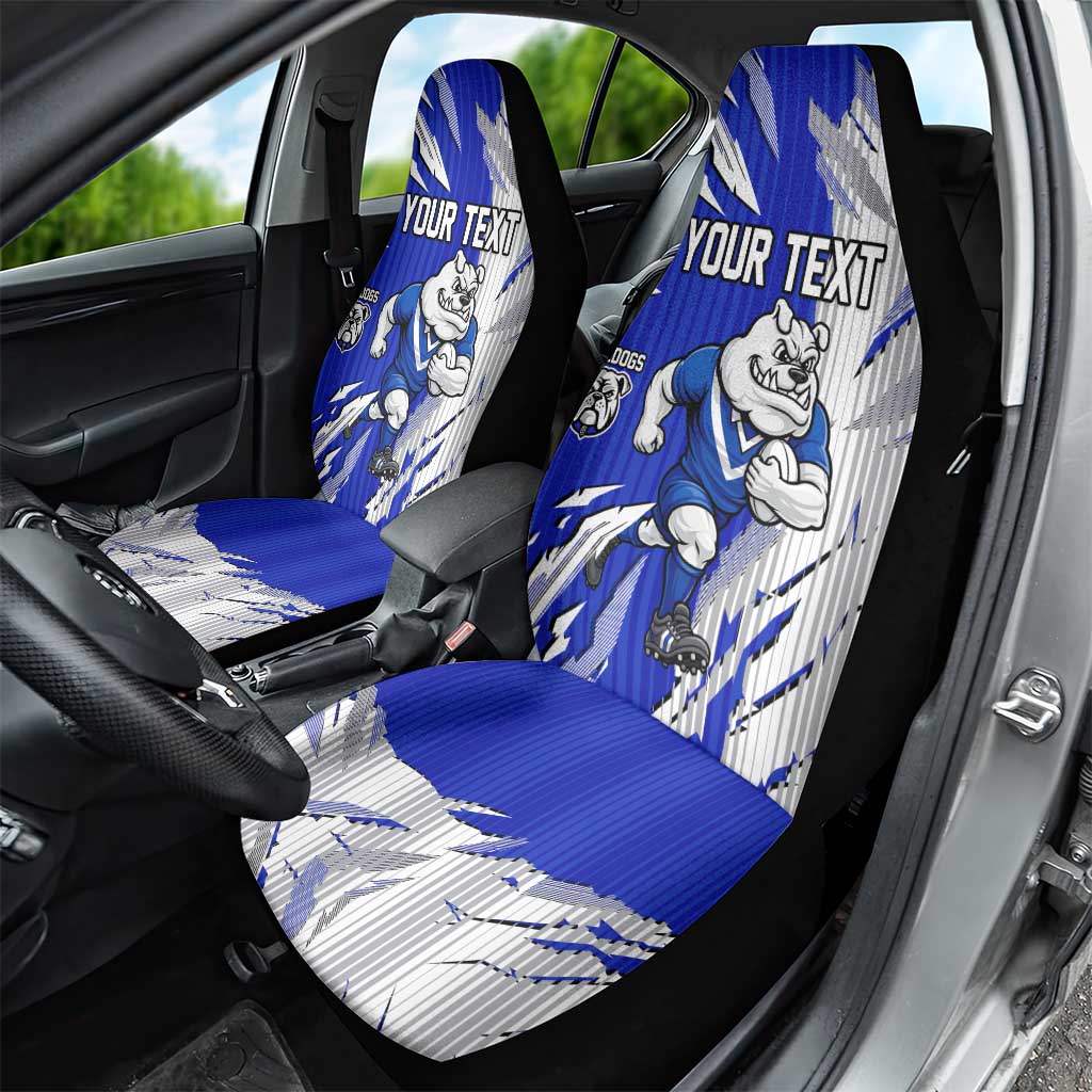 Personalized Canterbury Bulldogs Car Seat Cover Dynamic Lightning Mascot Rugby Australia