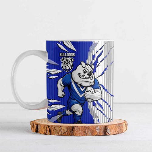 Personalized Canterbury Bulldogs Ceramic Mug Dynamic Lightning Mascot Rugby Australia