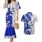 Personalized Canterbury Bulldogs Couples Matching Mermaid Dress and Hawaiian Shirt Dynamic Lightning Mascot Rugby Australia