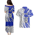 Personalized Canterbury Bulldogs Couples Matching Puletasi and Hawaiian Shirt Dynamic Lightning Mascot Rugby Australia