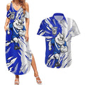 Personalized Canterbury Bulldogs Couples Matching Summer Maxi Dress and Hawaiian Shirt Dynamic Lightning Mascot Rugby Australia