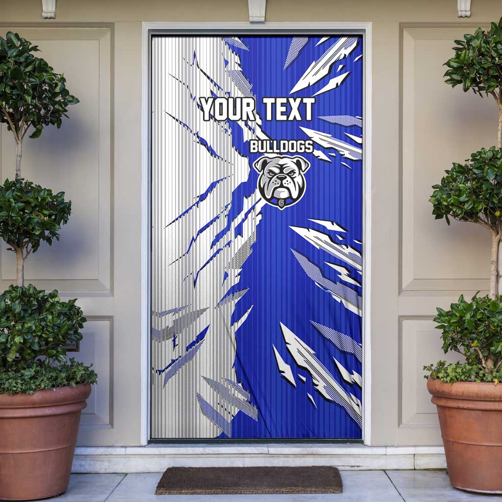 Personalized Canterbury Bulldogs Door Cover Dynamic Lightning Mascot Rugby Australia