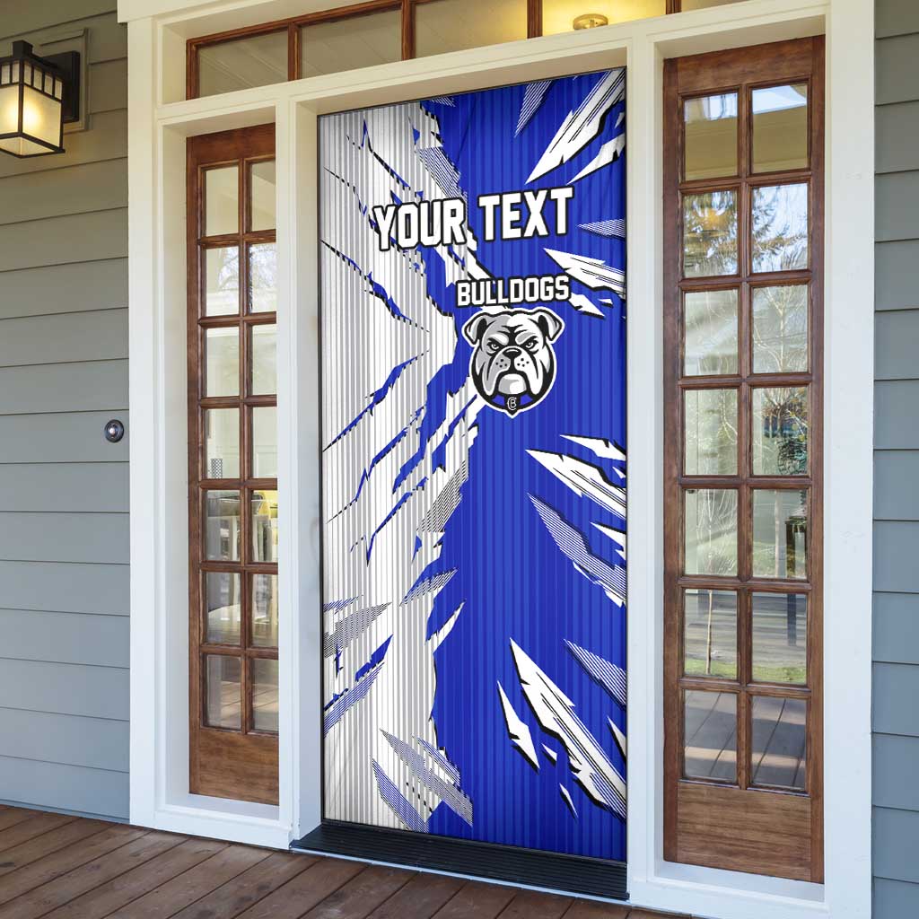Personalized Canterbury Bulldogs Door Cover Dynamic Lightning Mascot Rugby Australia