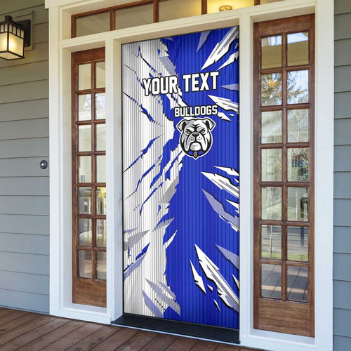 Personalized Canterbury Bulldogs Door Cover Dynamic Lightning Mascot Rugby Australia