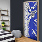 Personalized Canterbury Bulldogs Door Cover Dynamic Lightning Mascot Rugby Australia